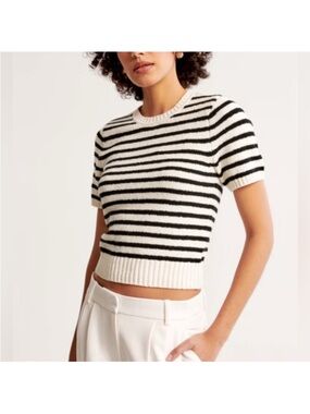AF Abercrombie Textural Crew Sweater Tee - size small NWT